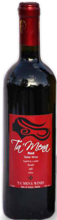 <strong>RED TABLE WINE</strong><br> <br> This medium bodied dry red wine is produced exclusively from grapes handpicked from our Estate.It presents a pleasant taste on the palate which renders it the ideal red wine for everyday drinking.It is best served at 17°C.ed bouquet of mature red pulp fruit. It is fermented and matured in temperature controlled stainless steel tanks at our Winery in Xewkija Gozo. <br> <br> Serve at 17°C to 20°C Celsius with red meat dishes, pasta and cheese. <br> <br> Vol 13%. Red Table Wine
